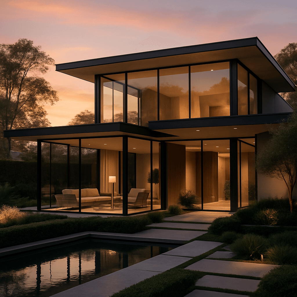 alt="industry specific website design for real estate with photorealistic modern luxury home render"